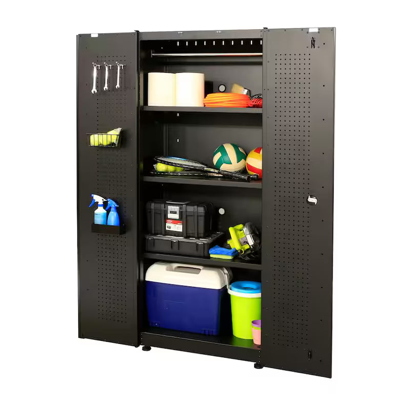 24-Gauge Steel Freestanding Garage Cabinet in Black M681752