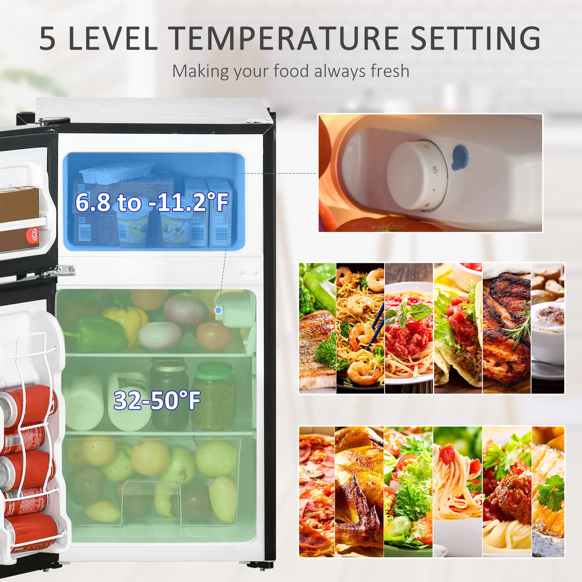3.2 Cu.Ft Mini Fridge with Freezer E79002