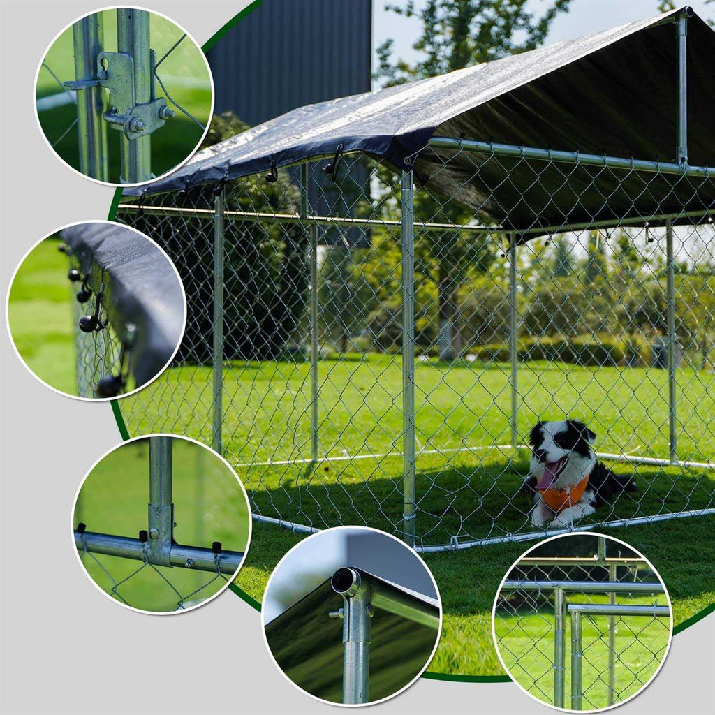 Outdoor Dog Kennel Heavy Duty with Galvanized Chain Link N861409