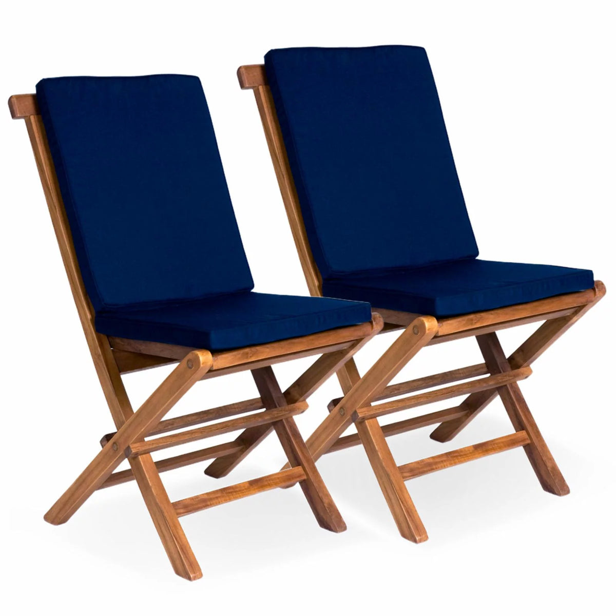 Folding Chair Set with Blue Cushions I70209