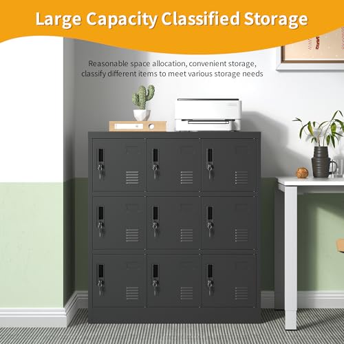 6 Door Black Metal Storage Locker P6254