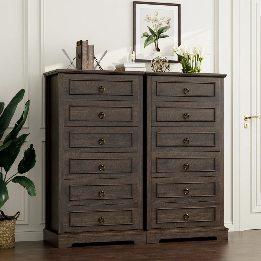 White 6 Drawer Wood Dresser G70973