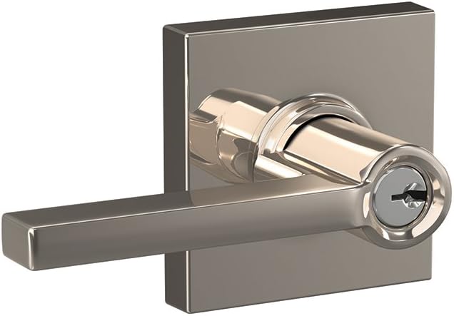 Polished Nickel Keyed Entry Lever Lock Pack of 2 T828252