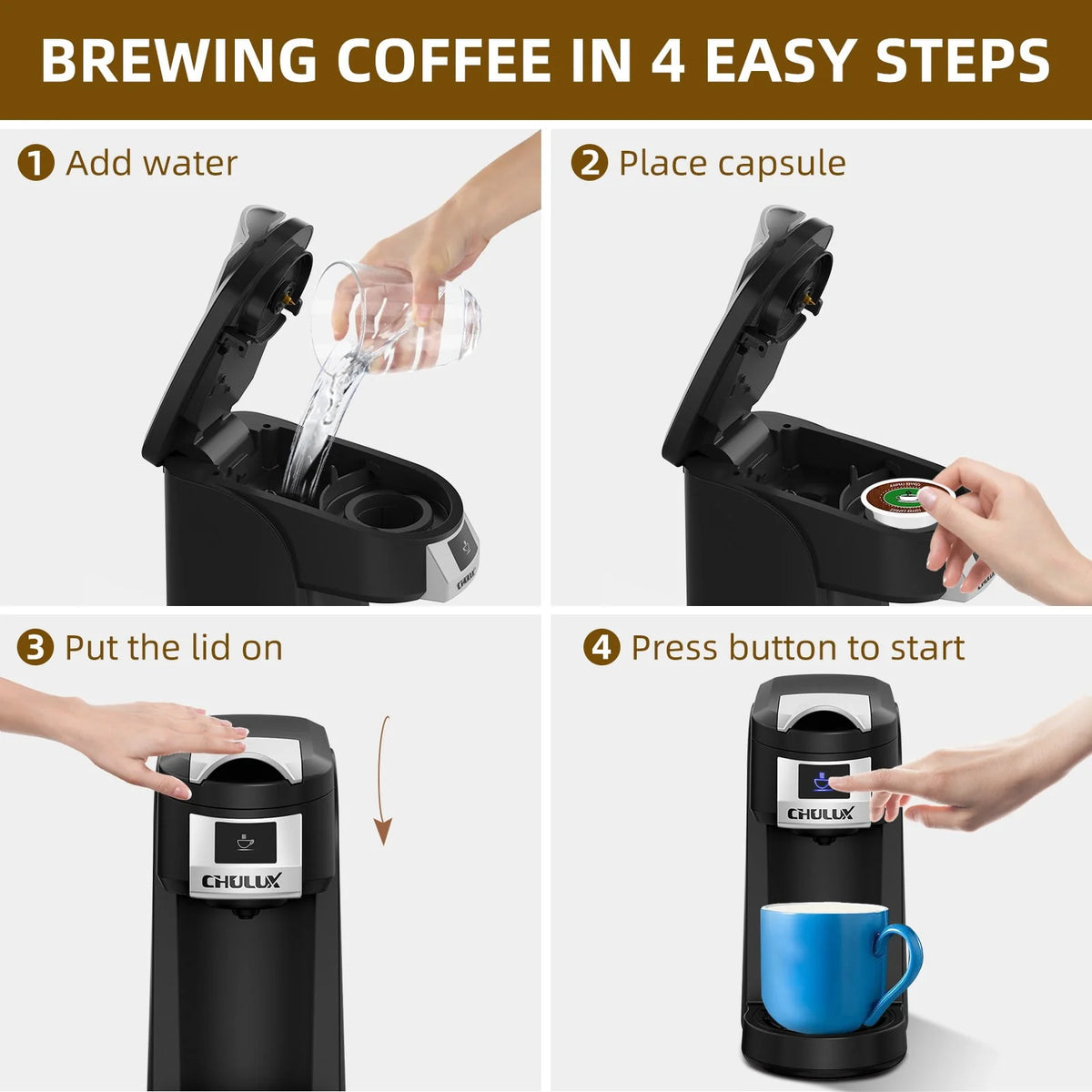Single Serve Coffee Maker for K Cup & Ground Coffee Y172928