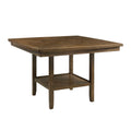 Light Oak Finish Counter Height Table with Lazy-Susan and Display Shelf Q404735