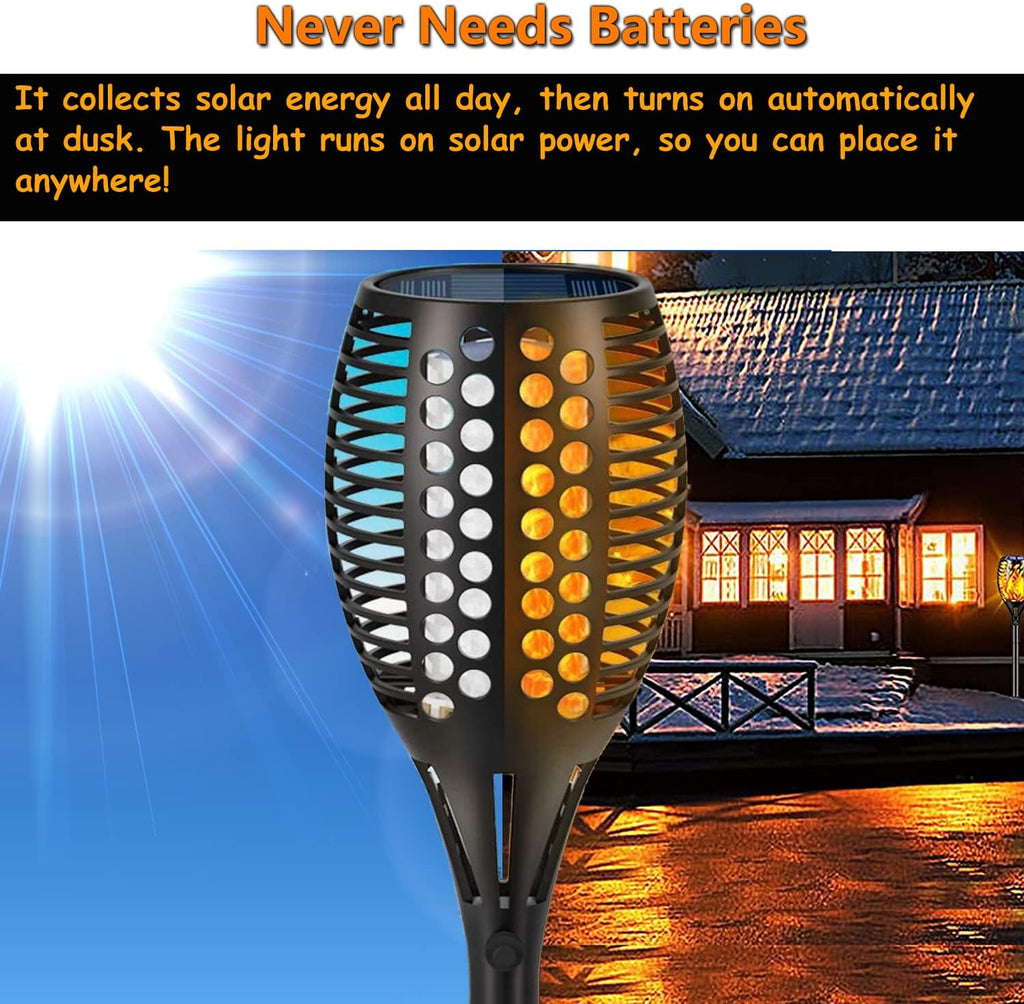 Solar Torch Lights, Waterproof Outdoor Dancing Flames Garden Lights, 43 96 LED R71587
