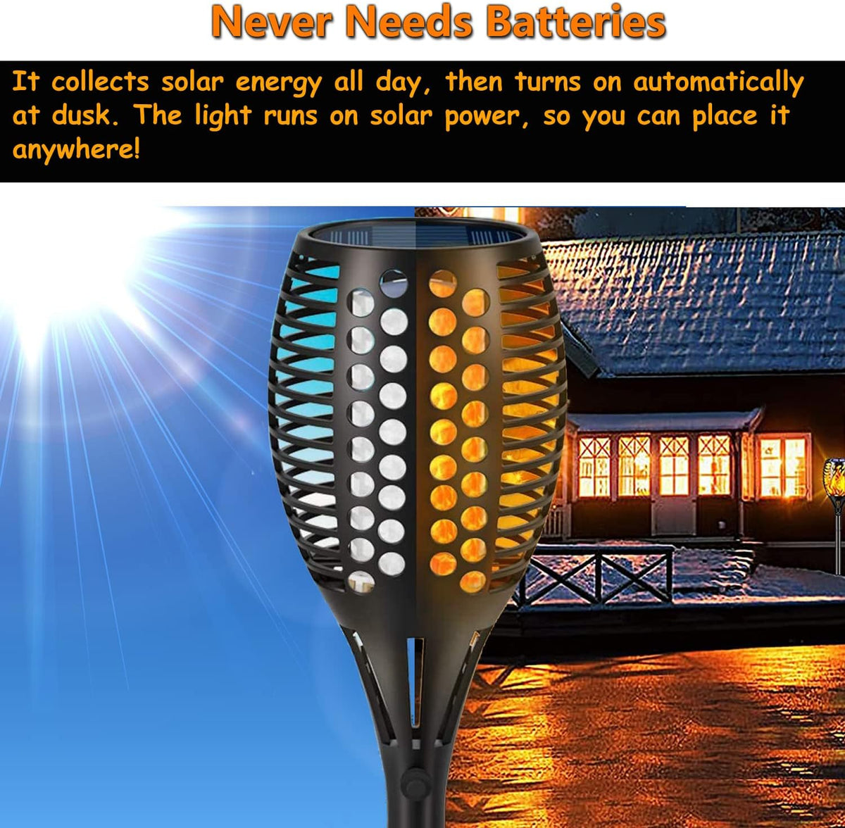 Solar Torch Lights, Waterproof Outdoor Dancing Flames Garden Lights, 43 96 LED R71587