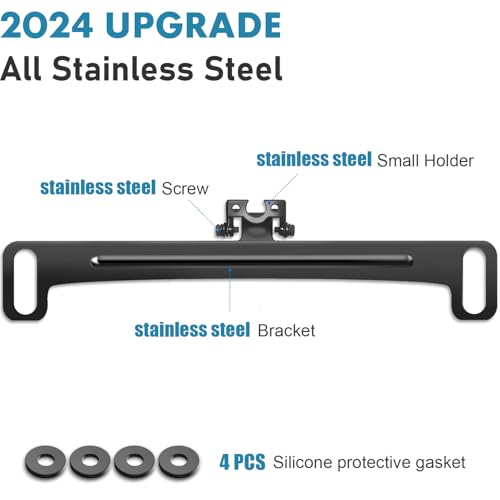 Car Rear View Camera License Plate Bracket Stainless Steel Mount J758789