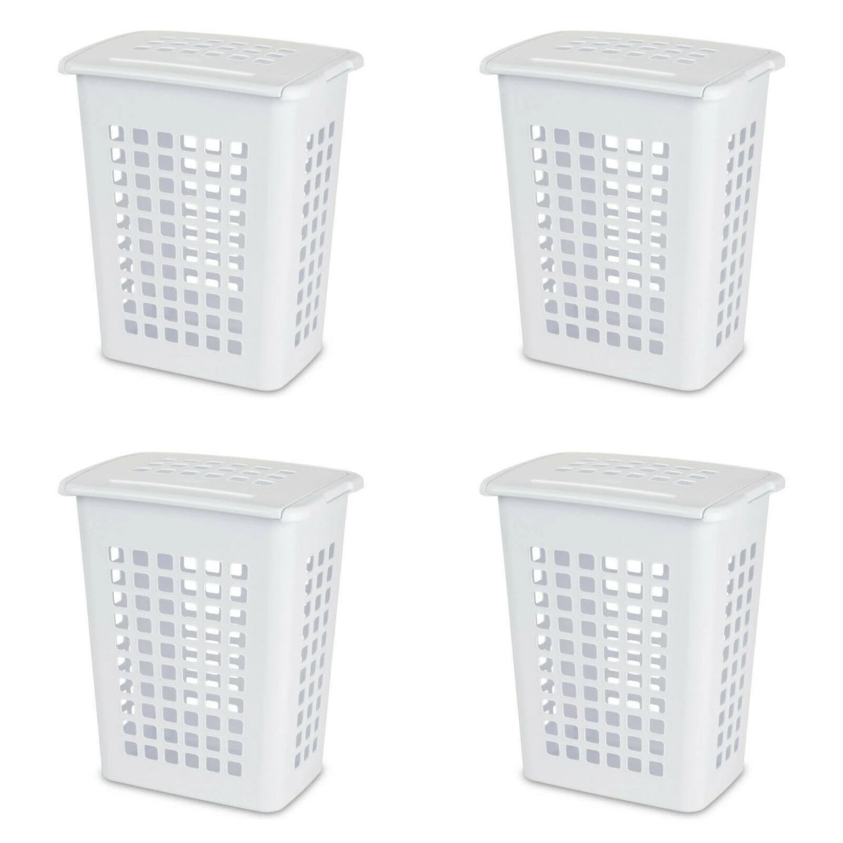 White Rectangular LiftTop Laundry Hamper, Case of 4 Z825353