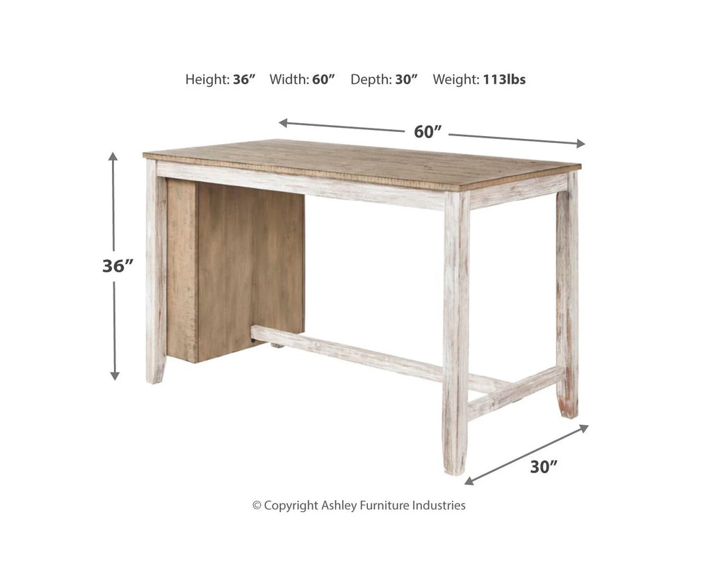 White/Light Brown Counter Height Dining Table D846