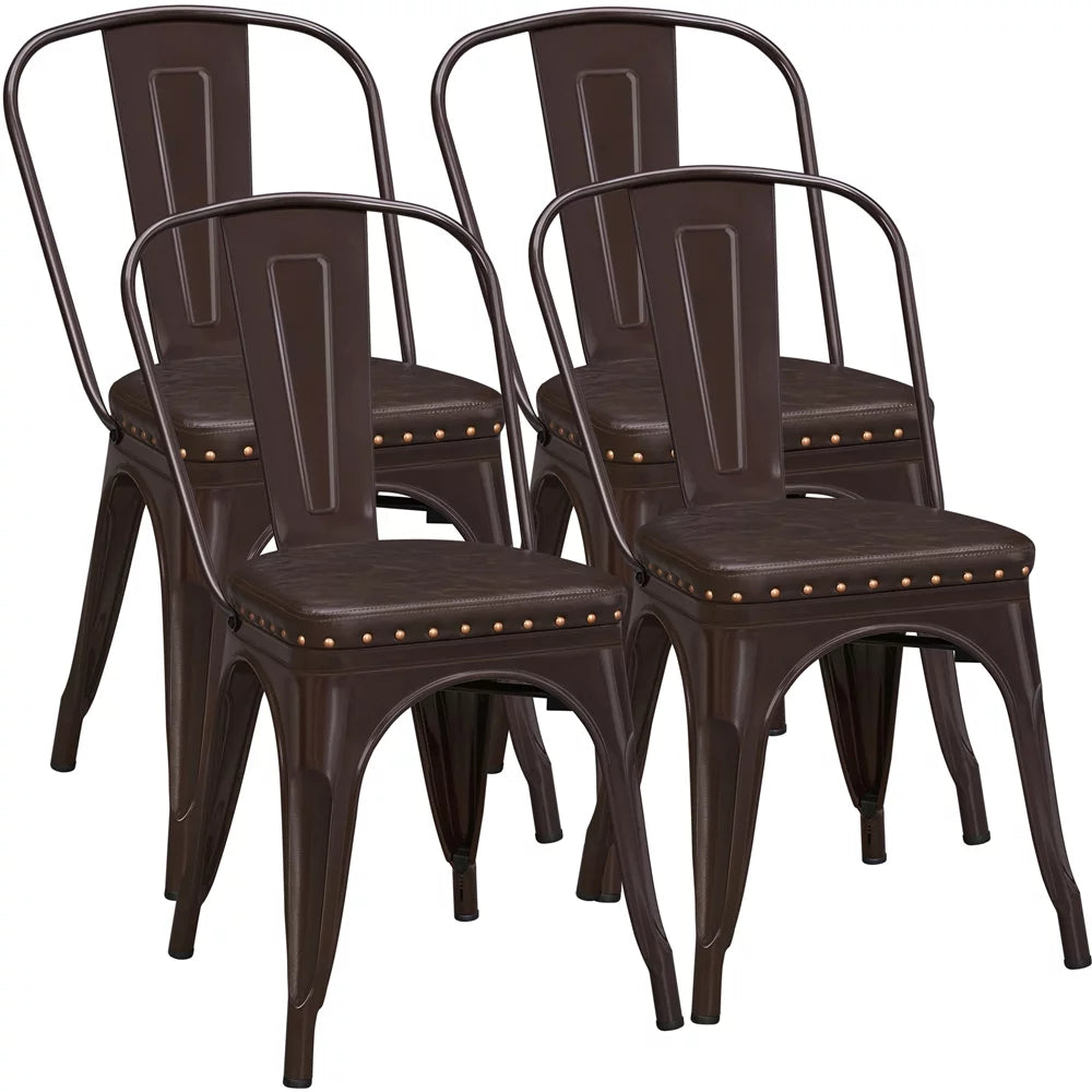 Brown Set of 4 Dining Chair with Cushion S269625