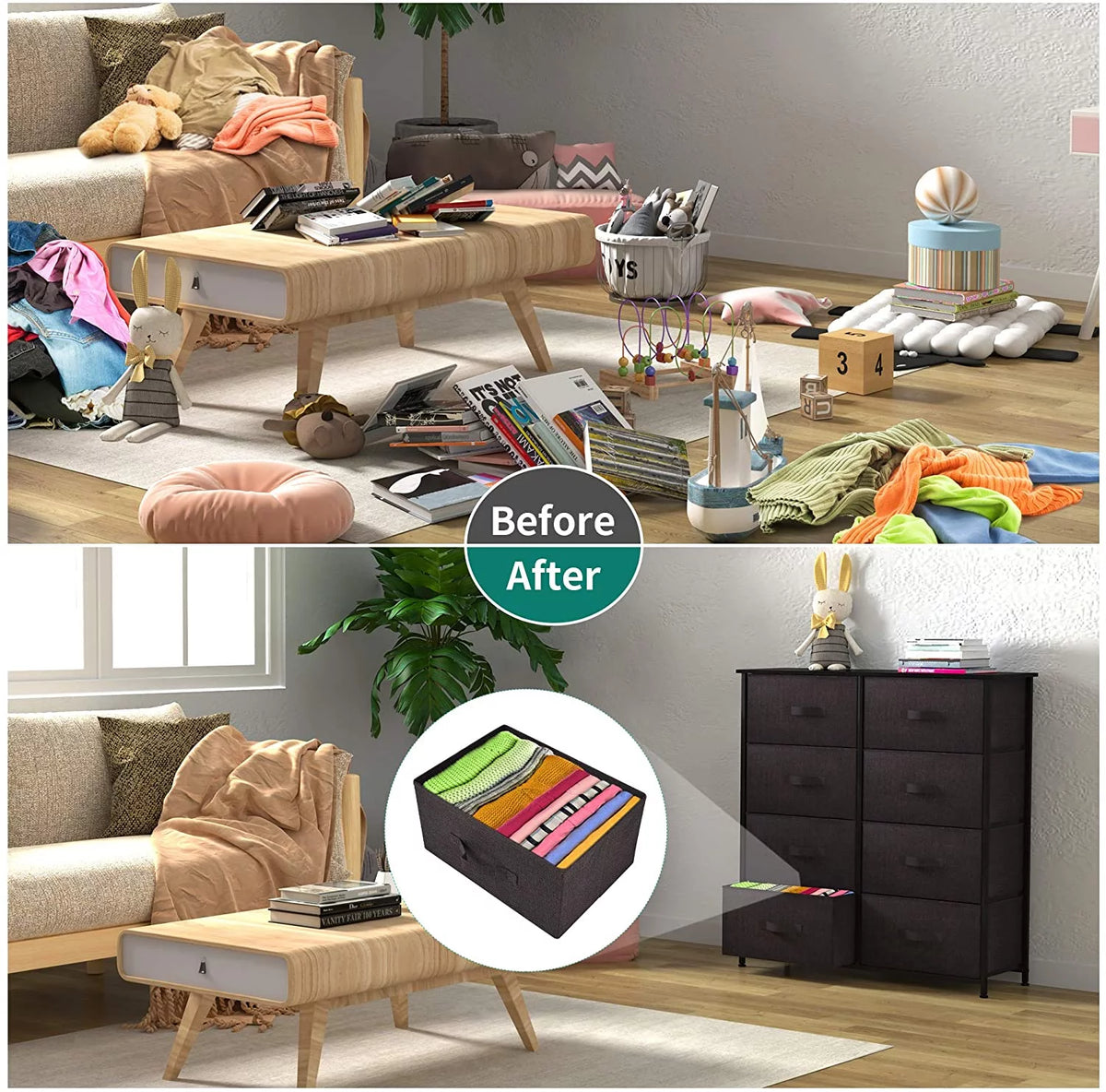 Black Gray 8 Drawer Dresser M287