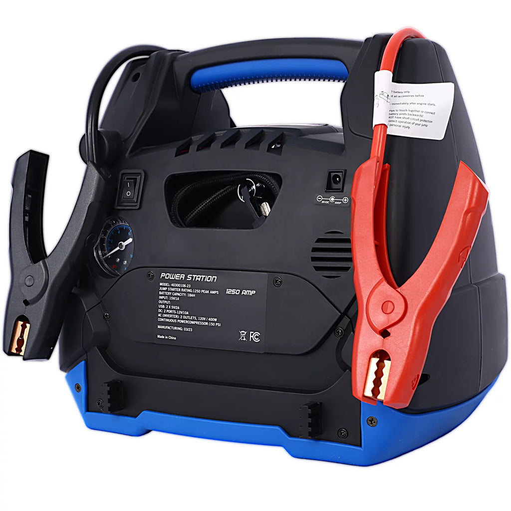 1800 Amps 12V DC Jump Starter with Air Compressor U747
