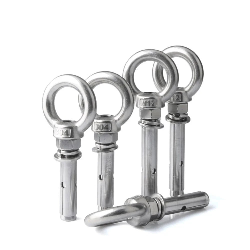 304 Stainless Steel M6x80mm 4pcs Eye Bolt V3125