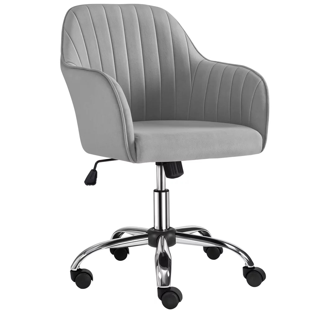 Pink Velvet Mid-Back Task Chair with Armrests H51501