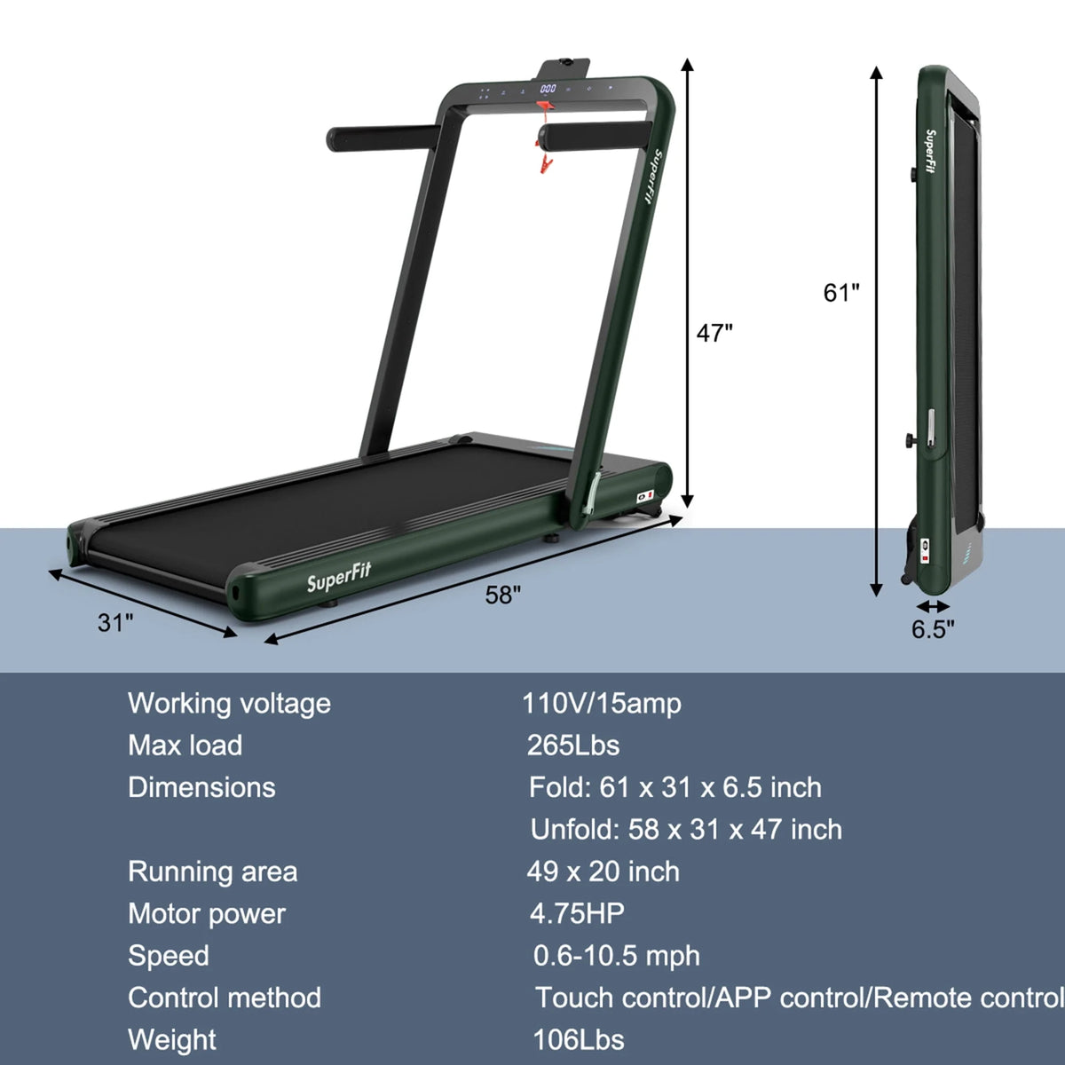 2 in 1 Folding Treadmill B98644