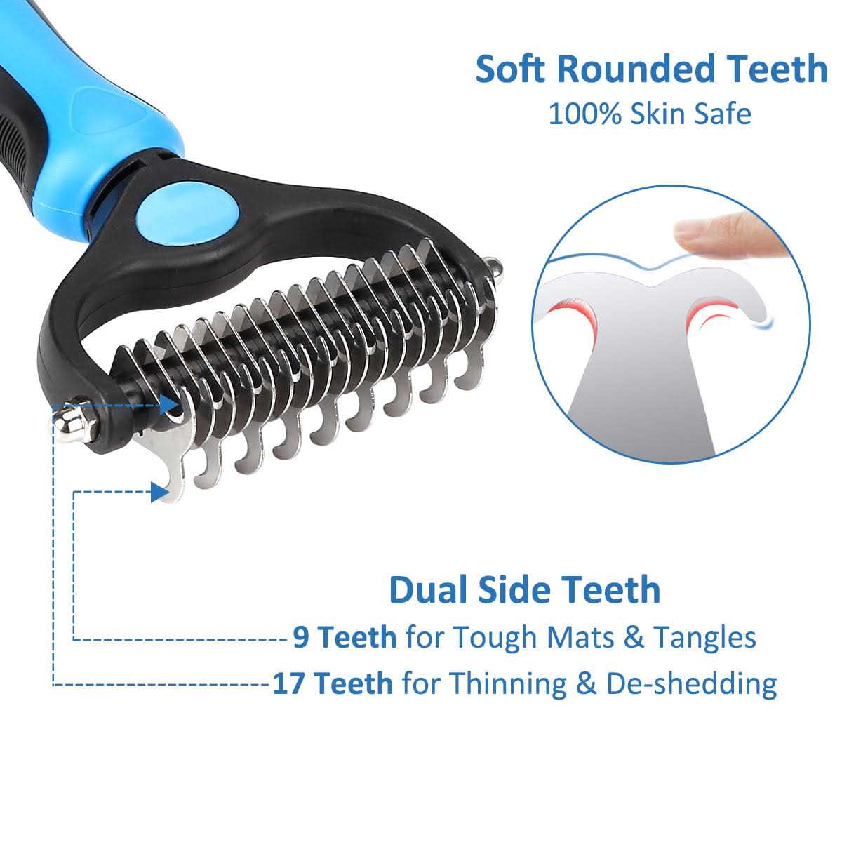 Dematting Brush Undercoat Rake for Dogs & Cats U53448