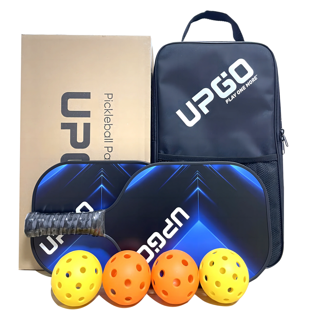Graphite Fiber Polypropylene Honeycomb Core Pickleball Paddles Set with 4 Balls and Backpack C264011