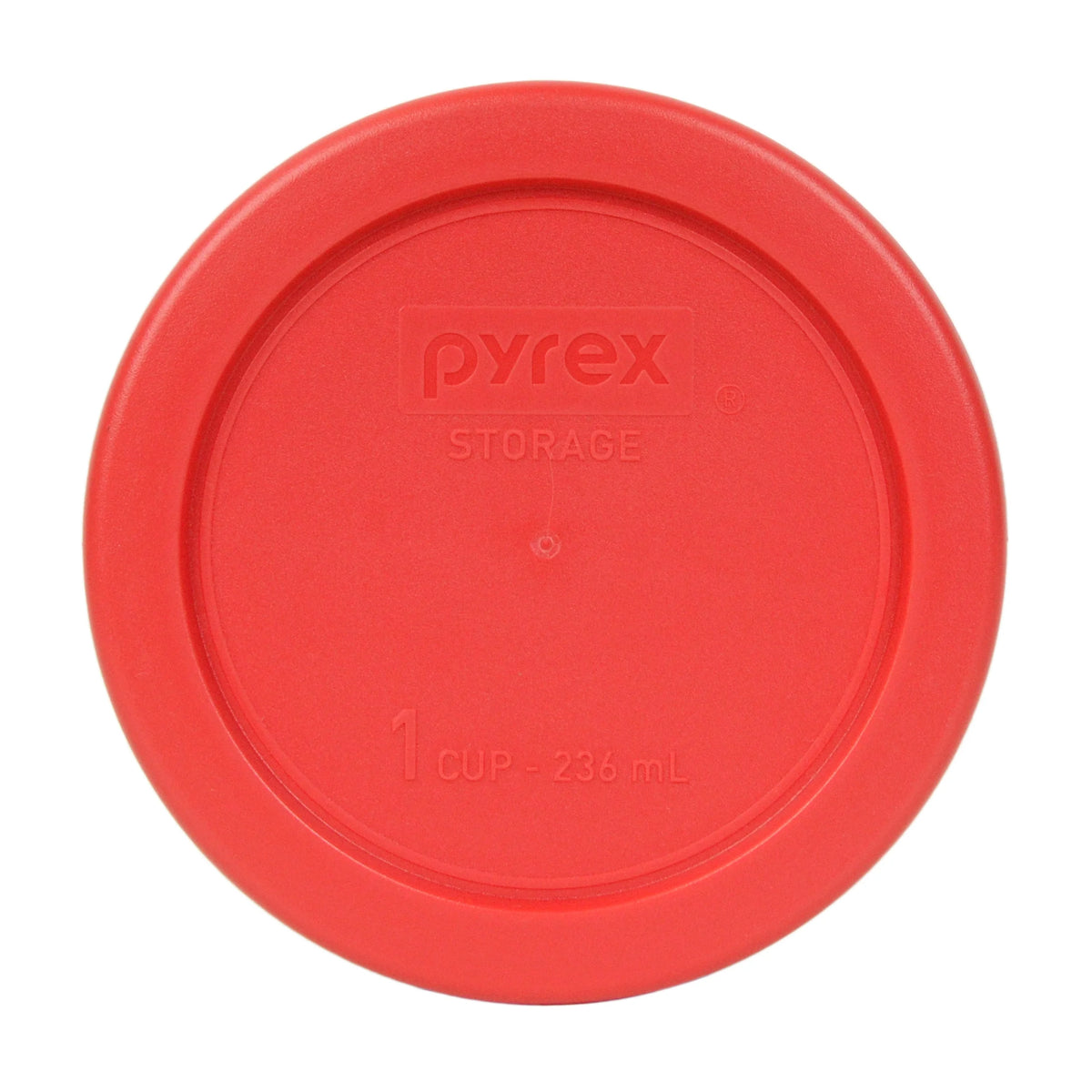 1-Cup Clear Round Glass Food Storage Bowl with Red Plastic Lid, 4-Pack K7584