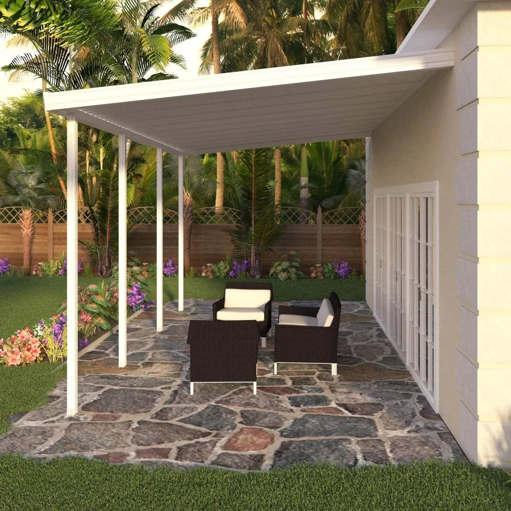 White Aluminum Patio Cover with 4 Posts T4714
