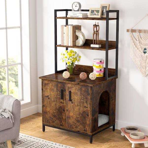 Rustic Brown Litter Box Enclosure B88318