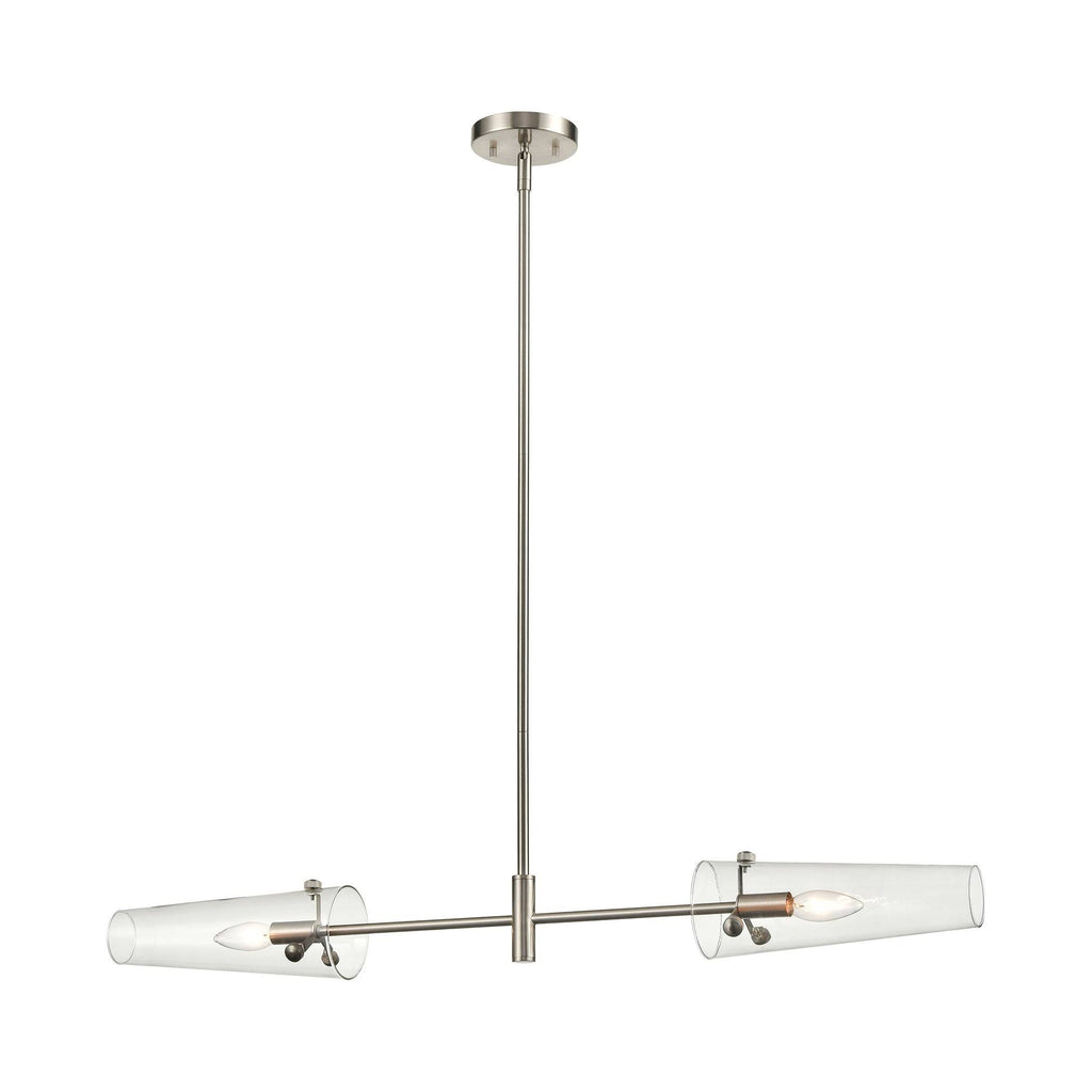 2-Light Island Satin Nickel Clear Glass Y9458