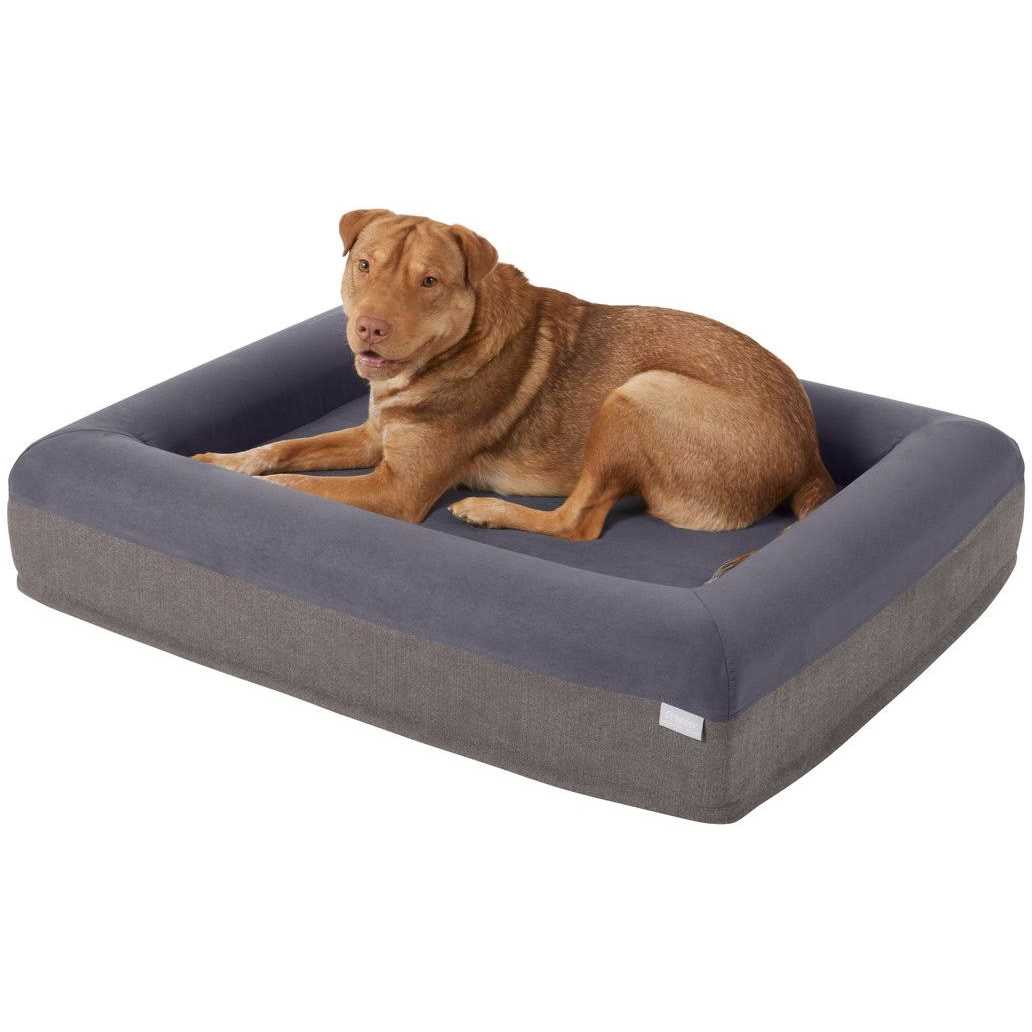 Orthopedic Rectangular Bolster Cat Dog Bed with Removable Cover F862446