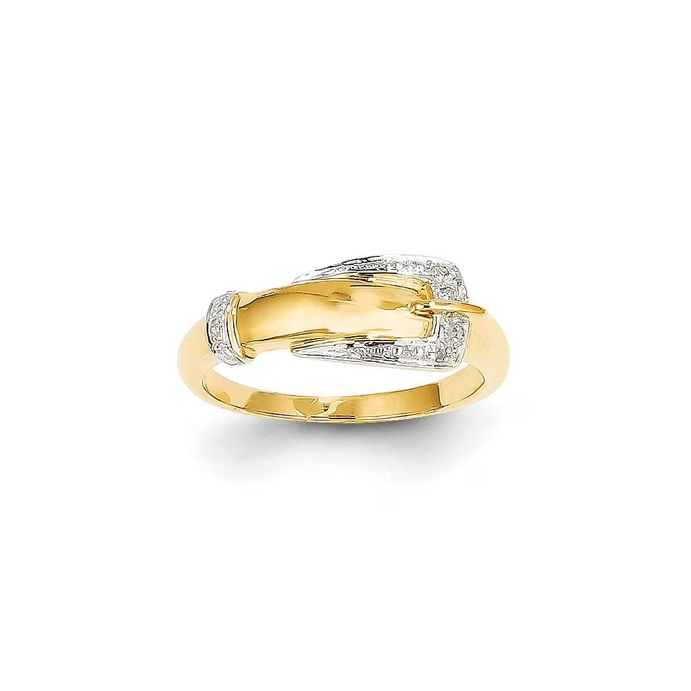 14K Yellow Gold Rhodium Diamond Ring Z300452