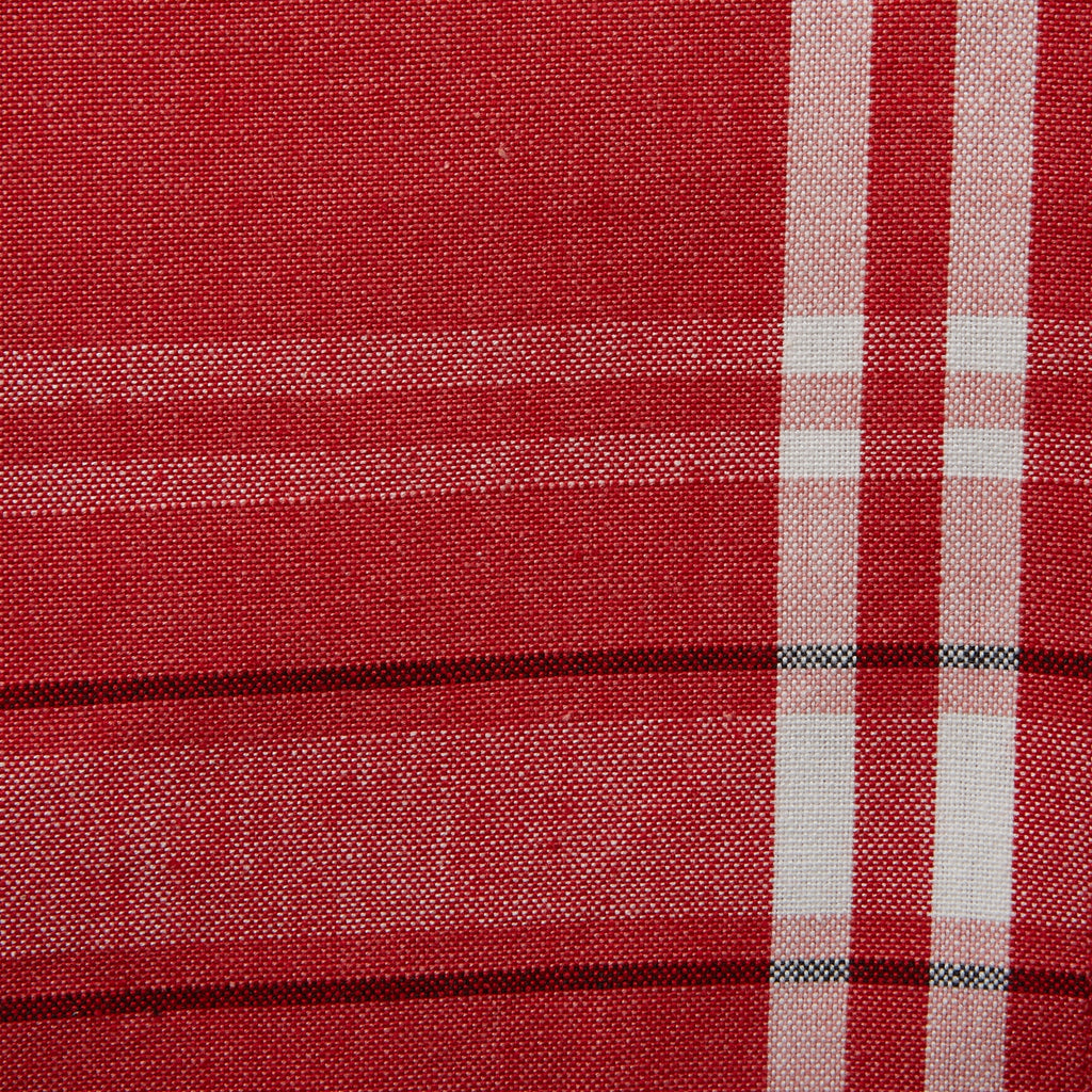 14" x 108" Red and White Chambray Table Runner E564463