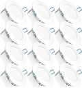 12 Pack 4 Inch Ultra Thin LED Recessed Ceiling Lights, 2700K Soft White, 10W, 650 LM, Dimmable D2366