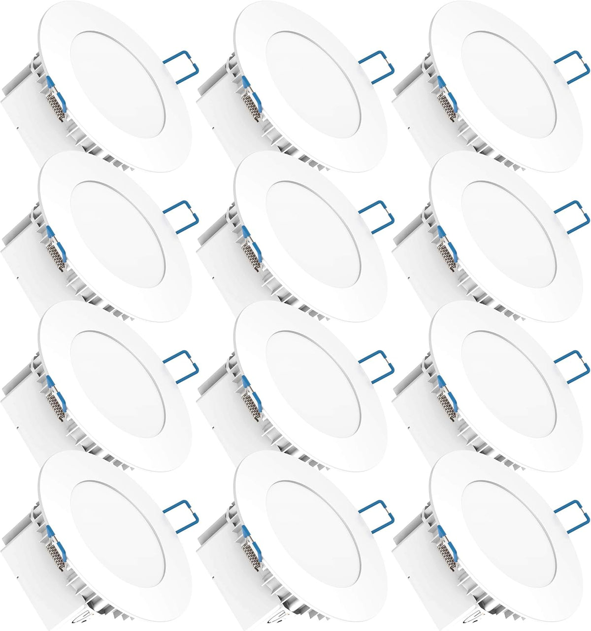 12 Pack 4 Inch Ultra Thin LED Recessed Ceiling Lights, 2700K Soft White, 10W, 650 LM, Dimmable D2366