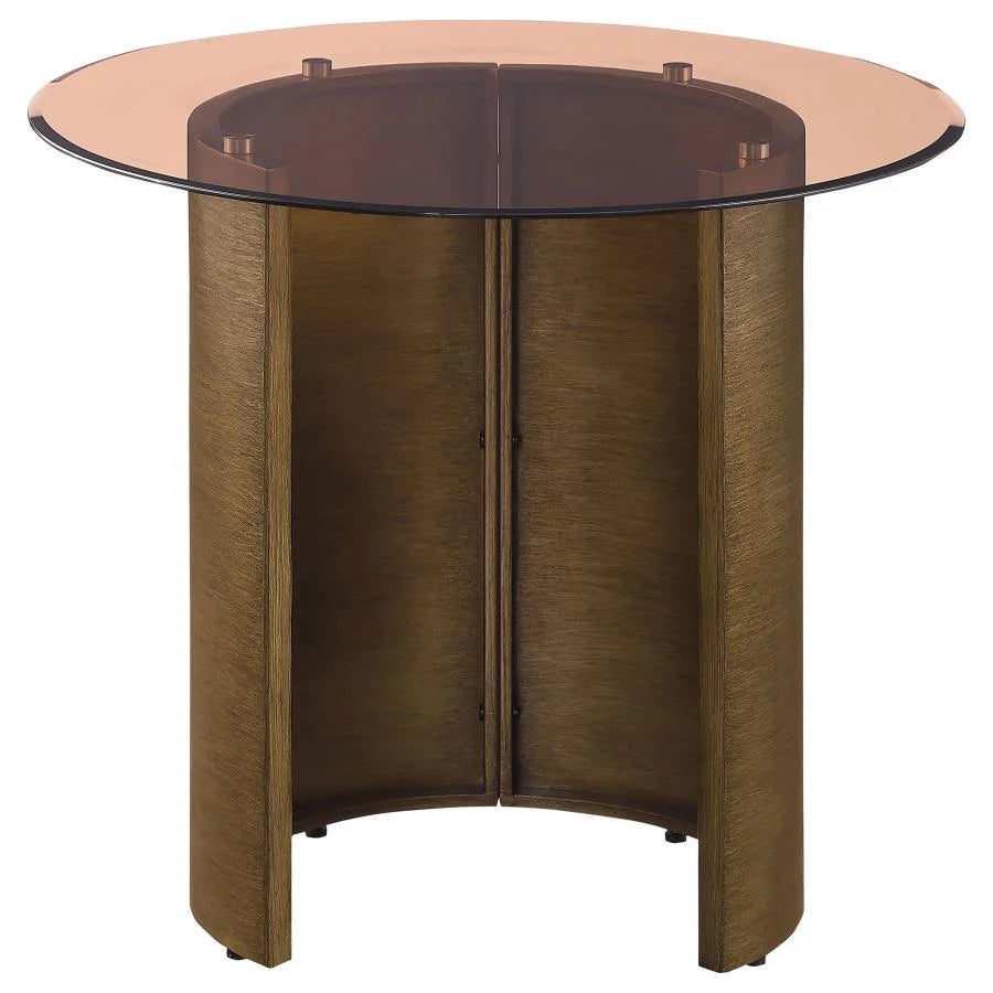 Round End Table with Tempered Glass Top U16081