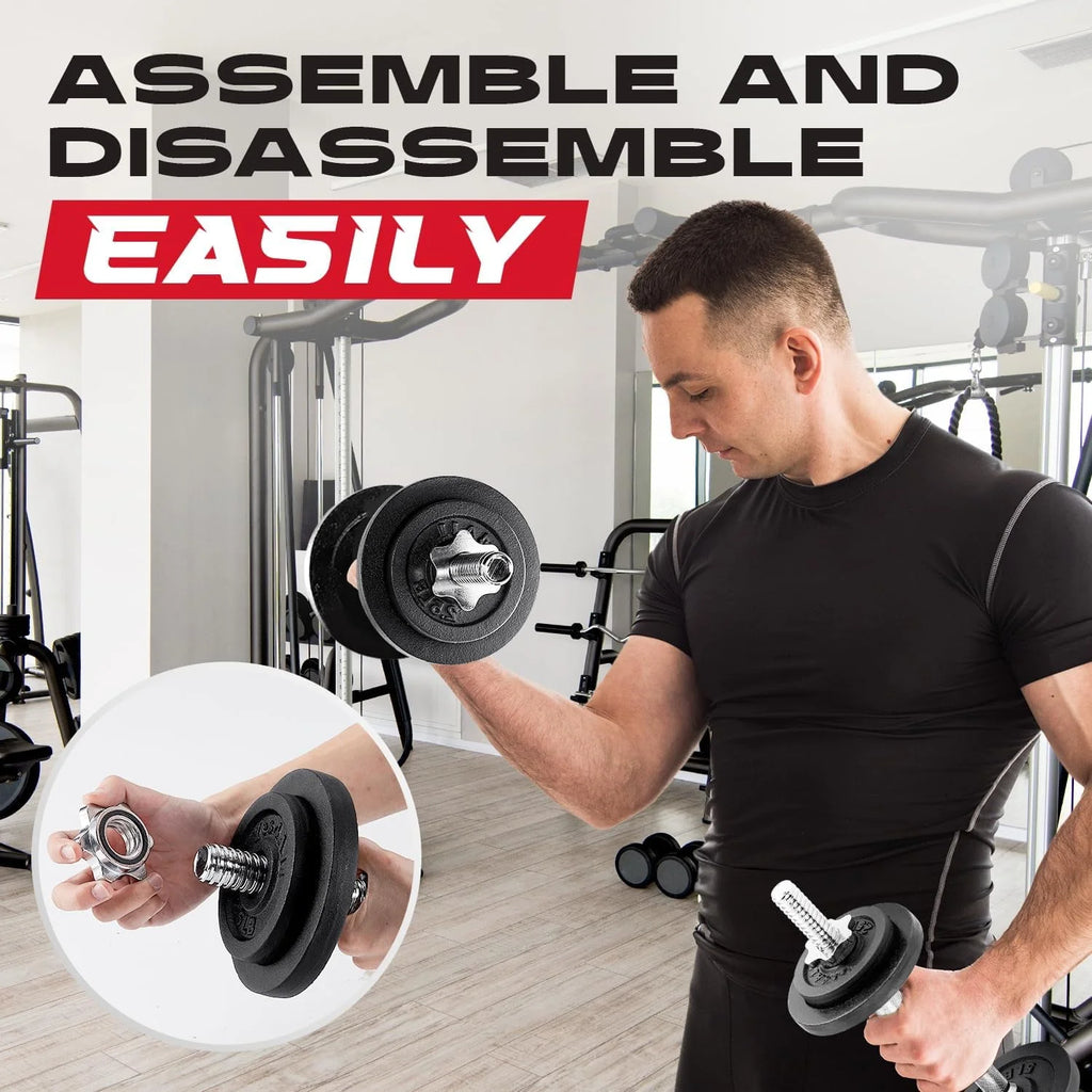 Adjustable 50 lbs Cast Iron Dumbbell Set D3581