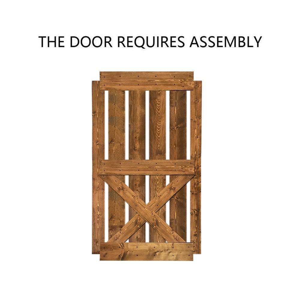 Solid Knotty Pine Wood Interior Sliding Barn Door Slab V75252