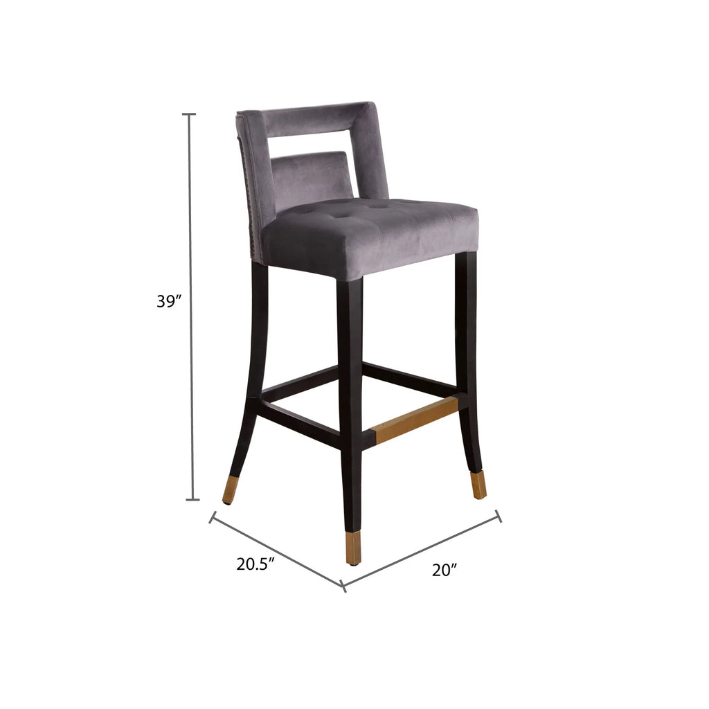Grey Velvet Bar Stool V158890