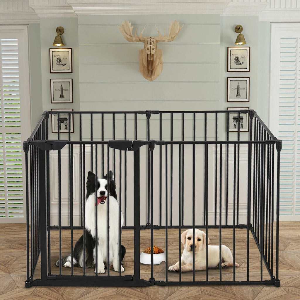 6 Panel Black Play Yard C74650