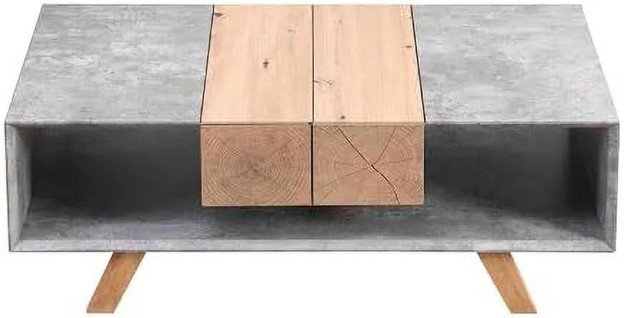 Chinese Style Faux Rattan Double-Layer Solid Wood Coffee Table Q1879