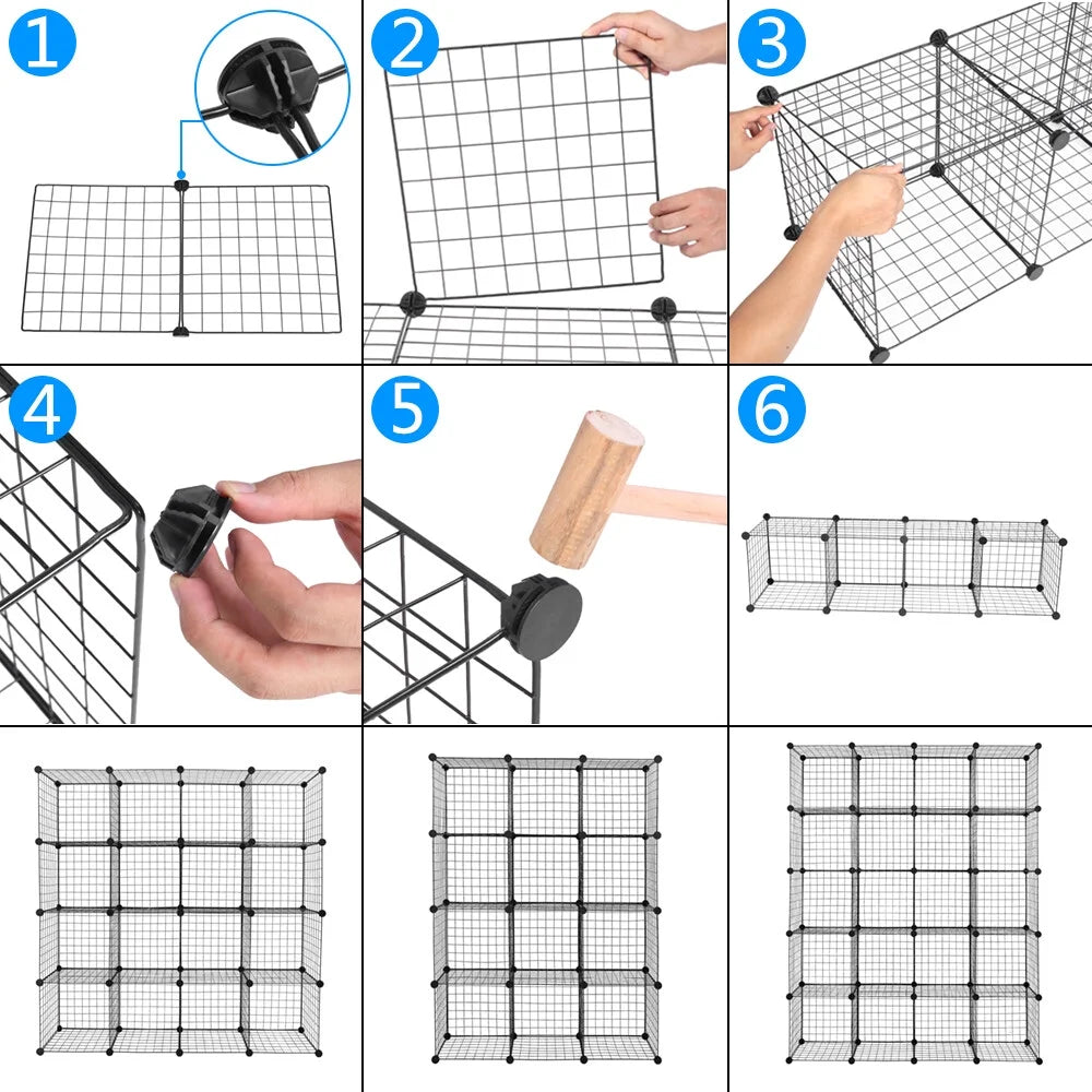 20-Cube Metal Wire Cube Storage Shelves Organizer Q572