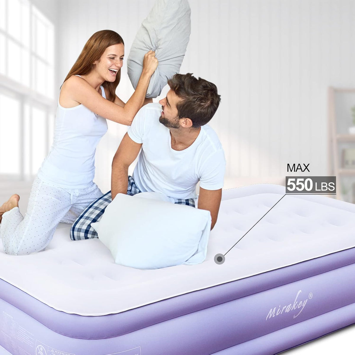 Light Blue Twin Air Mattress with Built in Pump, Pack of 2 O930