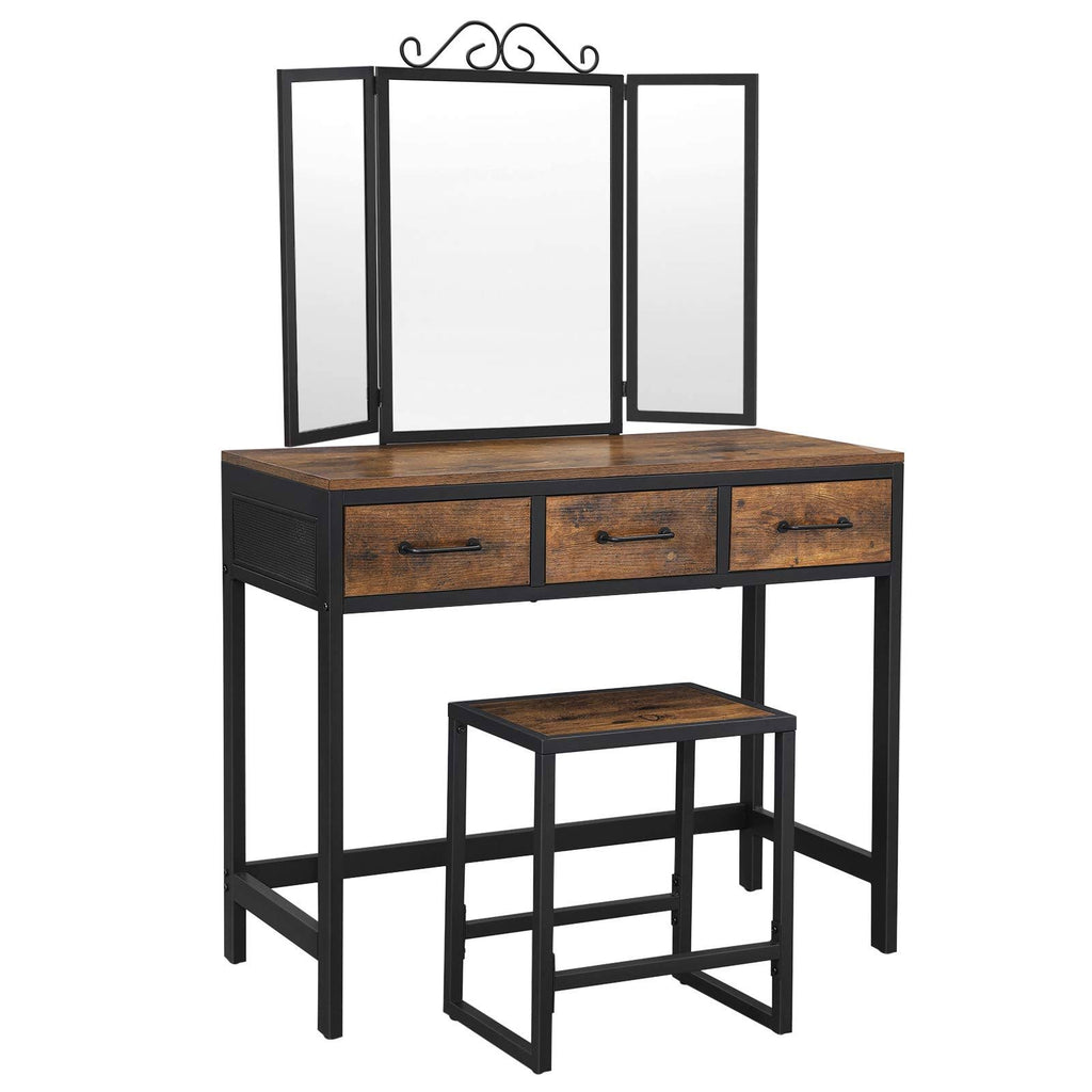 Industrial Makeup Table with Stool M491543