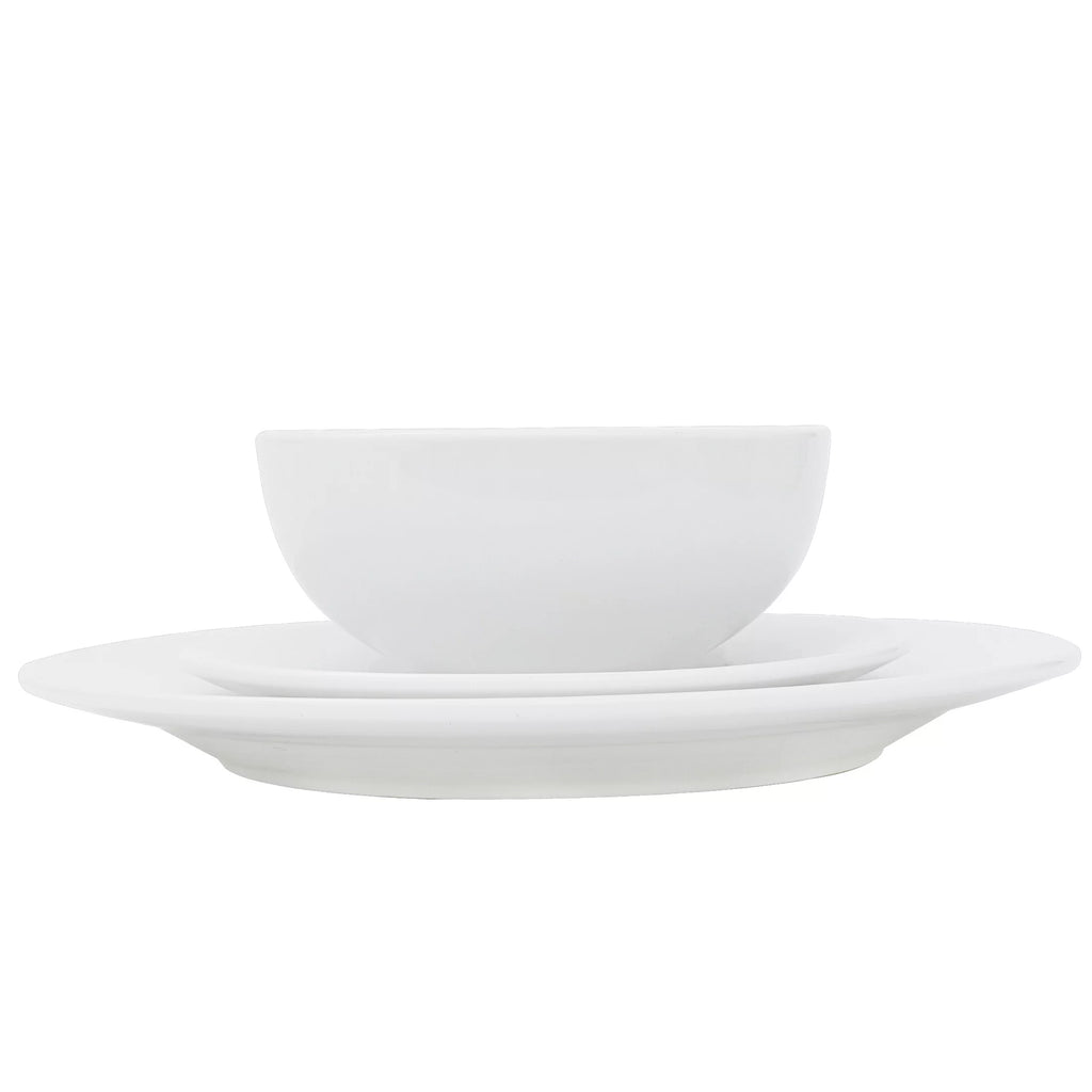 18 Pc White Porcelain Dinnerware Set Z98450
