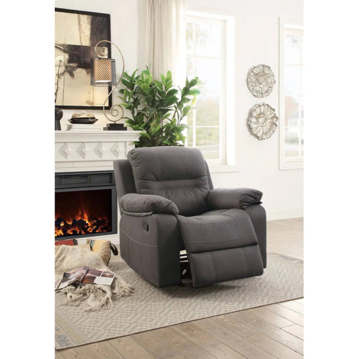 Gray Leatherette Rocker Recliner B622