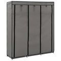 Gray Wardrobe with Compartments and Rods X97393