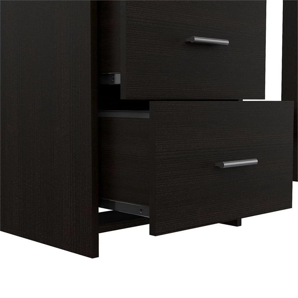 Black Computer Desk with Three Drawers H13757